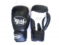 Перчатки для кикбоксинга REALSPORT RS312 12 унций, черный